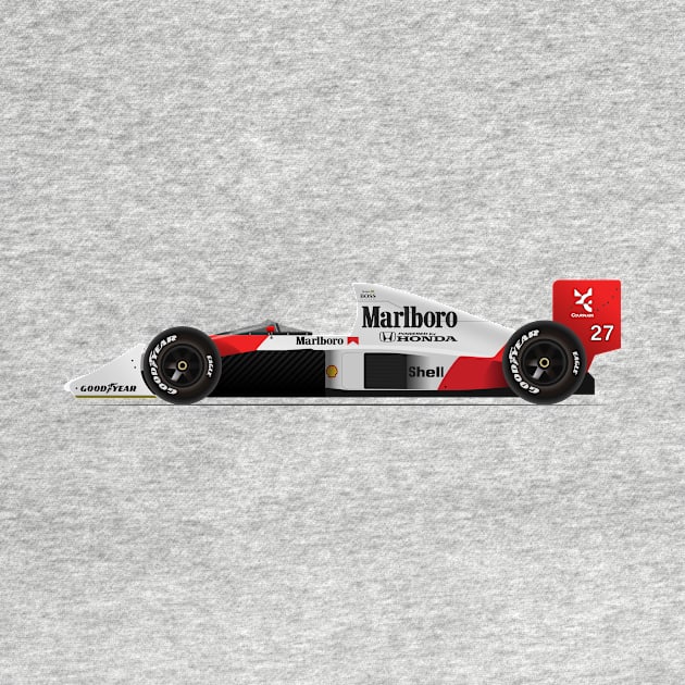 Ayrton Senna's McLaren Honda MP4/5 Illustration by Burro Wheel